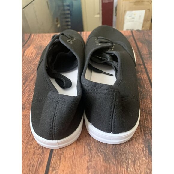 Black Canvas Lace-Up Casual Sneakers Size 40 - Picture 4 of 5